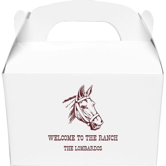 Outlined Horse Gable Favor Boxes